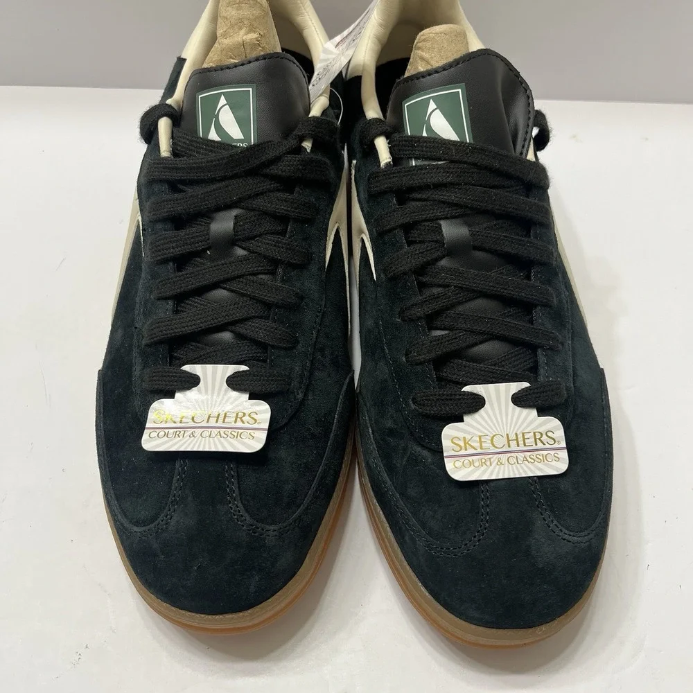 Skechers Court & Classic Men Hotshot Azir Sneaker Black Suede Gum Rubber Sole 11